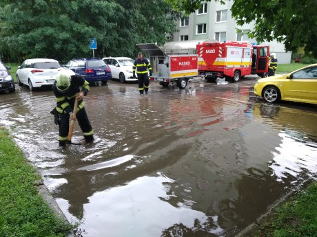 Výjazd k zaplavenej ploche na sídlisku Lúky vo Vrábloch - rok 2019